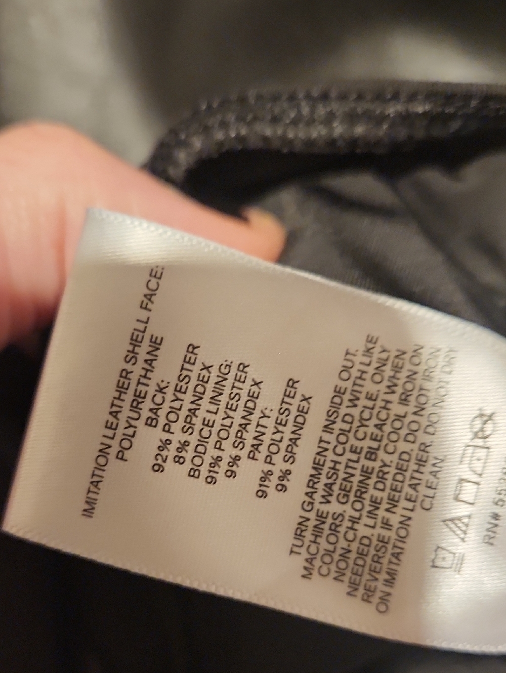❤️ EXPRESS BODY CONTOUR BLACK VEGAN LEATHER THONG BODYSUIT, SMALL - Picture 5 of 9